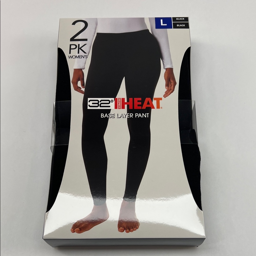 32 Degrees Women's 2PK Black Heat Base Layer Pants - Picture 4 of 5